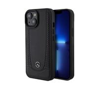 Mercedes iPhone 15 case, black - Leather Urban Line