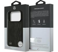 Mercedes Leather Laurel Leaves Case with MagSafe for iPhone 17 Pro 6.3" Black