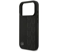 Mercedes Leather Laurel Leaves Case with MagSafe for iPhone 17 Pro 6.3" Black