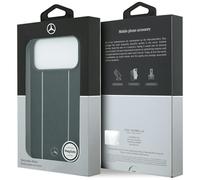 Mercedes Leather Star Pattern Stripes Case with MagSafe for iPhone 17 Pro Max 6.9" Black - MEHMP17X25RPSLKH