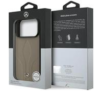 Mercedes Leather The Move Case with MagSafe for iPhone 17 Pro 6.3" Taupe