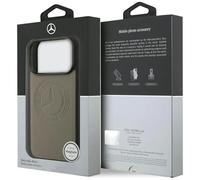 Mercedes Leather Vintage Logo Case with MagSafe for iPhone 17 Pro 6.3" Taupe - MEHMP17L25RICVLT