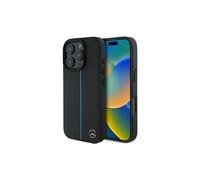 Mercedes cell phone case MEHMP16L23RURBK MB Blue Line Leather Black for Magsafe - iPhone 16 Pro