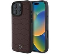 Mercedes MB Waves Leather Case for iPhone 16 Pro Max 6.9" Red - MEGCP16X23RWRSR