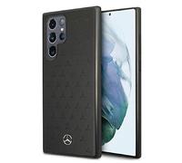 Mercedes MEHCS22LPSQBK Case for S22 Ultra S908 Black Leather Stars Pattern