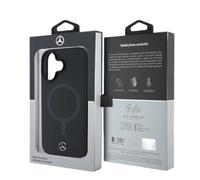 CG MOBILE Mercedes-Benz Case Compatible with iPhone 16 Back Cover Hul - Compatible with Magsafe Plain Smooth - Black