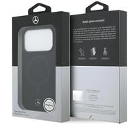 CG MOBILE Mercedes Smooth Leather Compatible with MagSafe Case for iPhone 17 Pro (Black)