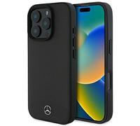 Mercedes Textured And Plain Leather Case with MagSafe for iPhone 16 Pro Max 6.9" Black - MEHMP16X23RBARK