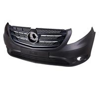 Fits Mercedes Vito Front Bumper Dark Grey With Fog Light Holes 2015-