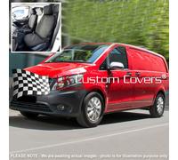 Mercedes Vito Van (2015 On) Tailored Front Seat Covers (Single/Single) Black 666