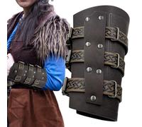 Mercenary Faux Leather Gauntlet - Vintage Renaissance Knight Arm Bracers | Medieval Brigandine Arm Bracers | Retro Renaissance Arm Guards | Medieval Vambrace Bracares Costume