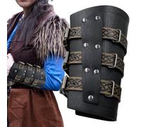 Mercenary Faux Leather Gauntlet - Vintage Renaissance Knight Arm Bracers | Medieval Brigandine Arm Bracers | Retro Renaissance Arm Guards | Medieval Vambrace Bracares Costume