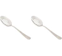 Mercer Culinary 18-8 Stainless Steel Plating Spoon with Slotted Bowl, 9-Inch, Silver (Pack of 2)