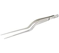 Mercer Culinary 6-1/2-Inch Stainless Steel Offset Tweezer Precision Tongs, Silver