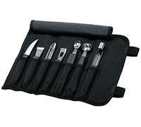 Mercer Culinary 8-Piece Stainless Steel Garnishing Kit, Black