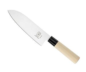 Mercer Culinary Asian Collection Knives 7-inch Santoku Knife Wooden Handle