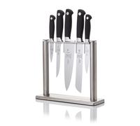 Mercer Culinary M20000 Genesis 6-Piece Forged Knife Set, Tempered Glass Block, Stainless Steel, Black