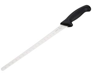 Mercer Culinary M23010 Millennia Black Handle, 10.3-Inch Granton Edge, Salmon, Slicer