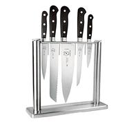 Mercer Culinary M23500 Renaissance 6-Piece Forged Knife Set, Tempered Glass Block, Stainless Steel, Multi-Colour