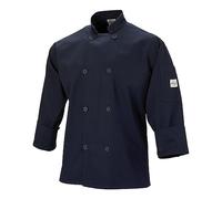 Mercer Culinary M60010NBM Millennia Men's Cook Jacket with Traditional Buttons, Medium, Navy Blue