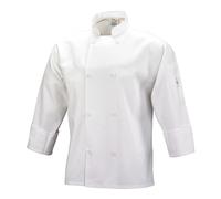 Mercer Culinary M60010WHS Millennia Men's Cook Jacket with Traditional Buttons, Small, White