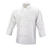 Mercer Culinary M60012WHM Millennia Men's Cook Jacket with Cloth Knot Buttons, Medium, White