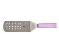 Mercer Culinary Millennia 8 x 3-Inch Stainless Steel Perforated Turner/Spatula with Purple Handle