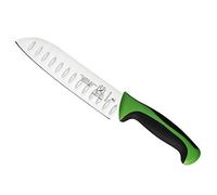Mercer Culinary Millennia Color Handle Cutlery 7" Santoku Knife (Granton Edge) Green