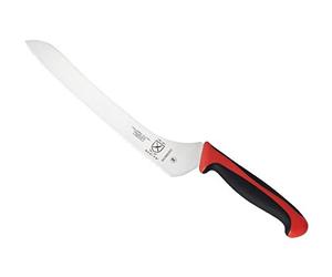 Mercer Culinary Millennia Color Handle Cutlery 9" Offset Bread Knife (Wavy Edge) Red