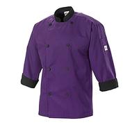 Mercer Culinary Millennia Uni 3/4 Sleeve Jacket, Purple w/Black, M