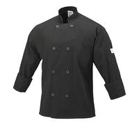Mercer Culinary Millennia Unisex Cook Jacket with Traditional Buttons, Black, S