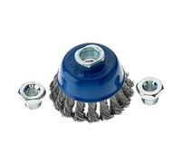 Mercer Industries 189020 Knot Cup Brush, 2-3/4" x (5/8"-11, M10 x 1.25, M10 x 1.5), for Angle Grinders, Stainless Steel