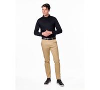 Mercerised Cotton Long Sleeve Polo Shirt Smart Casual Wear XPOSED Black L