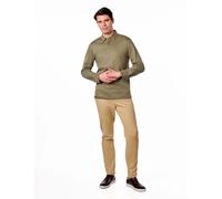 Mercerised Cotton Long Sleeve Polo Shirt Smart Casual Wear XPOSED Khaki L