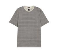 Mercerised Cotton T-shirt with Grid Pattern - male - Boss - T-Shirts - Gray - XS - Tops XS