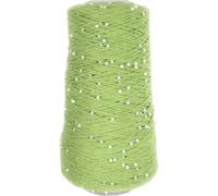 Mercerized Cotton Pearl Yarn, 1 Big Ball Soft and Luxurious Bright Silk Cotton Thread Yarn with Pearl for Hand Knitting & Crocheting Total 350g (1, Fresh Green)