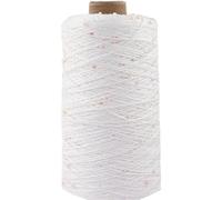Mercerized Cotton Pearl Yarn, 1 Big Ball Soft and Luxurious Bright Silk Cotton Thread Yarn with Pearl for Hand Knitting & Crocheting Total 350g (1, Magic White)