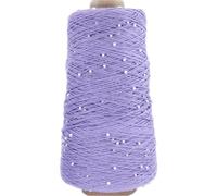 Mercerized Cotton Pearl Yarn, 1 Big Ball Soft and Luxurious Bright Silk Cotton Thread Yarn with Pearl for Hand Knitting & Crocheting Total 350g (1, Light Lavender)