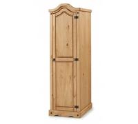 Mercers Furniture Corona 1 Door Wardrobe Arch Top Single Robe Solid Wood Pine Wooden With Mexican Styling