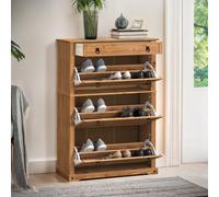 Mercers Furniture Corona 1 Drawer 3 Shelf Shoe Rack Chest Hallway Storage Solid Wood Mexican Pine Antique Wax Wooden