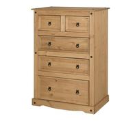 Corona 3 + 2 Drawer Chest Solid Pine Bedroom Furniture