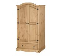 Mercers Furniture Corona 2 Door 1 Drawer Arch Top Wardrobe Solid Pine With Mexican Styling
