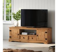 Mercers Furniture Corona 2 Door 2 Drawer Large Widescreen Tv Media Unit Solid Pine With Mexican Styling