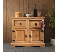 Corona 2 Door 2 Drawer Solid Mexican Pine Sideboard - Hand-Waxed, Distressed Rustic Finish