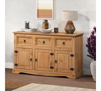 Mercers Furniture Corona 3 Door 3 Drawer Sideboard Solid Wood Pine With Mexican Styling Wooden