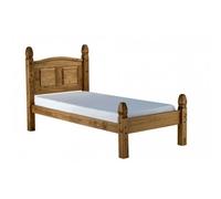 Mercers Furniture Corona 3'0" Single Low Foot End Bed Frame Solid Pine With Mexican Styling
