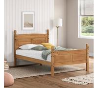Mercers Furniture Corona 4'0" High End Small Double Bed Frame Solid Wood Pine Wooden With Mexican Styling