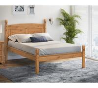 Mercers Furniture Corona 4'0" Small Double Low Foot End Bed Frame Solid Wood Pine Wooden 4Ft With Mexican Styling