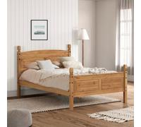 Mercers Furniture Corona 4'6" Double High End Bed Frame Solid Wood Pine Wooden Bedroom With Mexican Styling