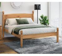 Mercers Furniture Corona 4'6" Double Low Foot End Bed Frame Solid Wood Pine Wooden With Mexican Styling